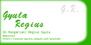 gyula regius business card